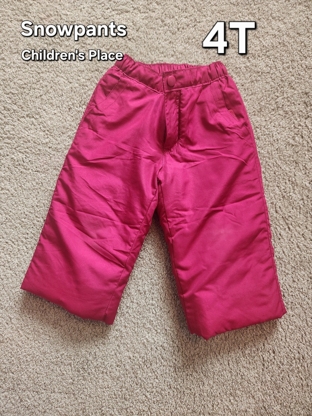 The Children's Place Hot Pink Fleece-Lined Snow Pants